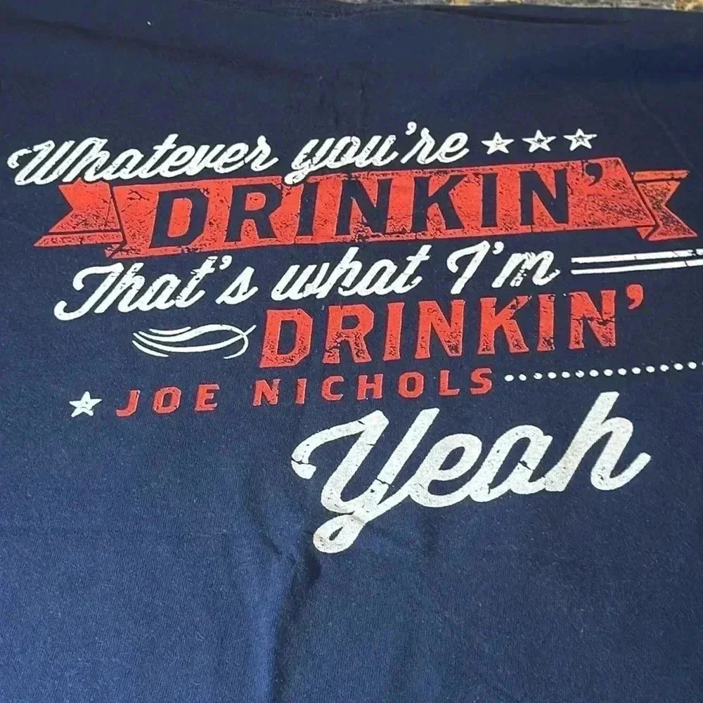 Joe Nichols YEAH Concert Tour Short Sleeve T-Shirt Blue Size XL GILDAN